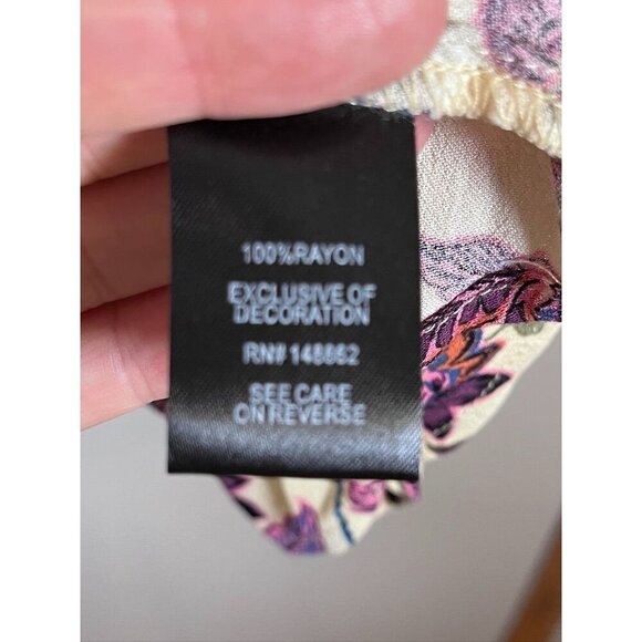 Torrid Floral Boho Top 3X Yellow Hippie Indie Western Peasant Retro Feminine 80s - Picture 8 of 10